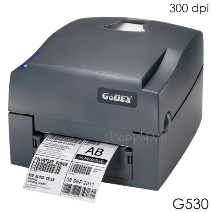 máy in tem nhãn mã vạch Godex G530 (300dpi, USB + RS-232 + Ethernet/LAN)